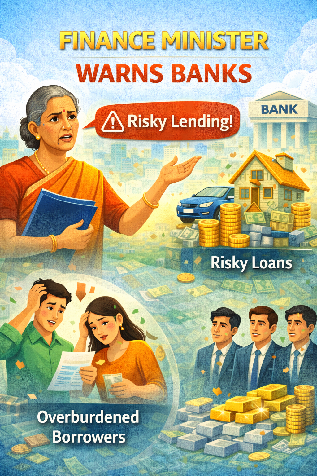 Finance minister warning banks about risky lending practices in India